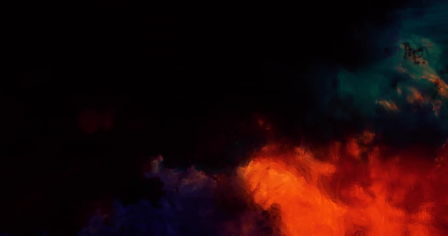 Purple orange blue and black colors that look like paint and water