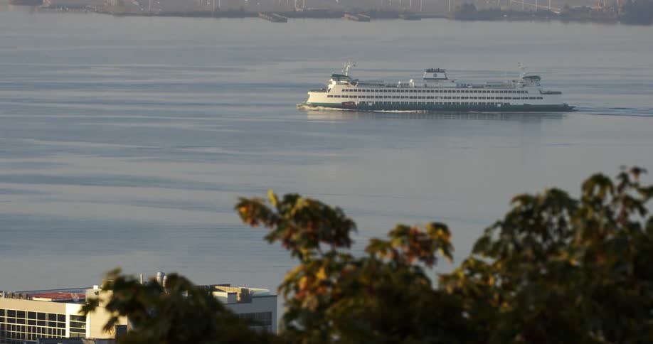 A yacht is passing by in the water