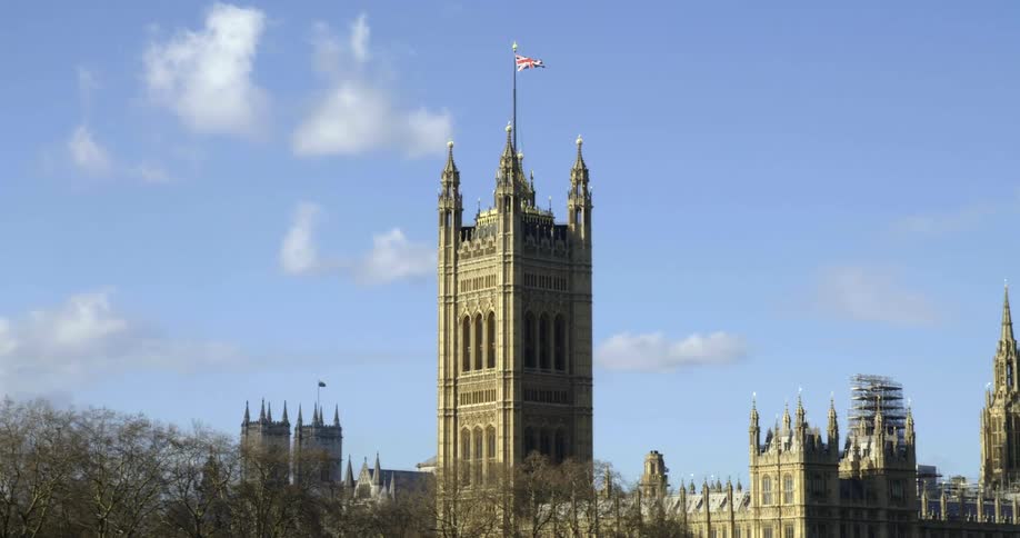 A view of a tower on a building