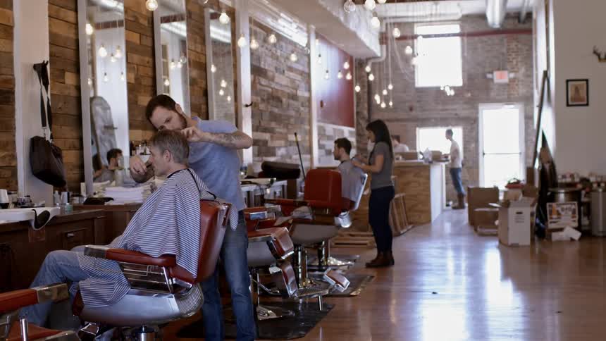 Hair stylists working in a salon