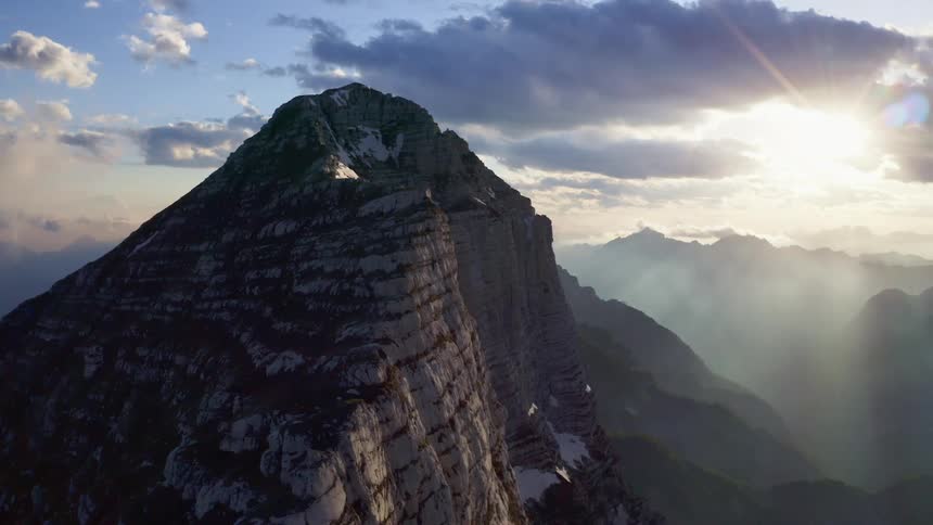 Aerial shot of a mountain