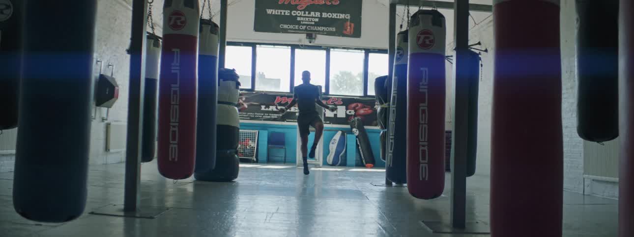 A man training in a gym
