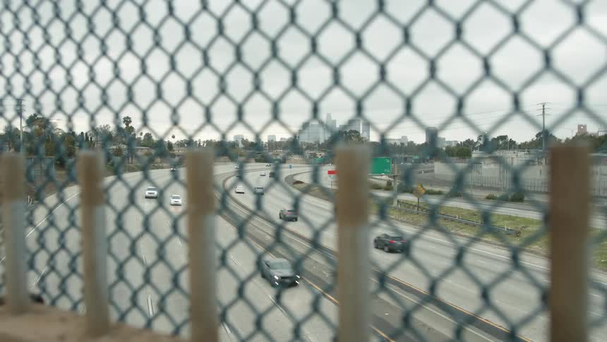 Cars driving down a highway