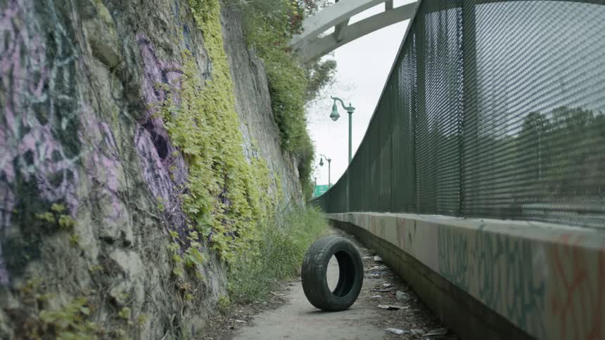 Cars are driving on a highway in spring during the day