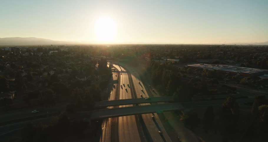 Aerial shot of a highway