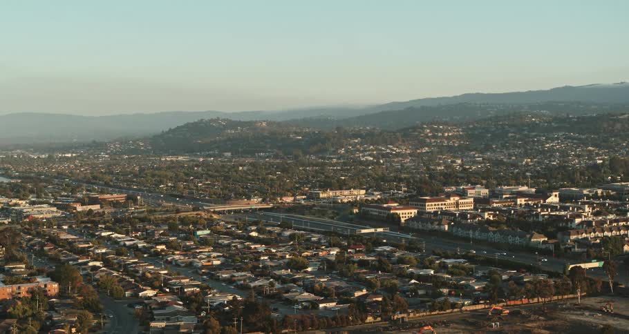 Aerial shot of a city