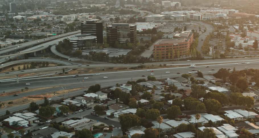 Aerial shot of a city