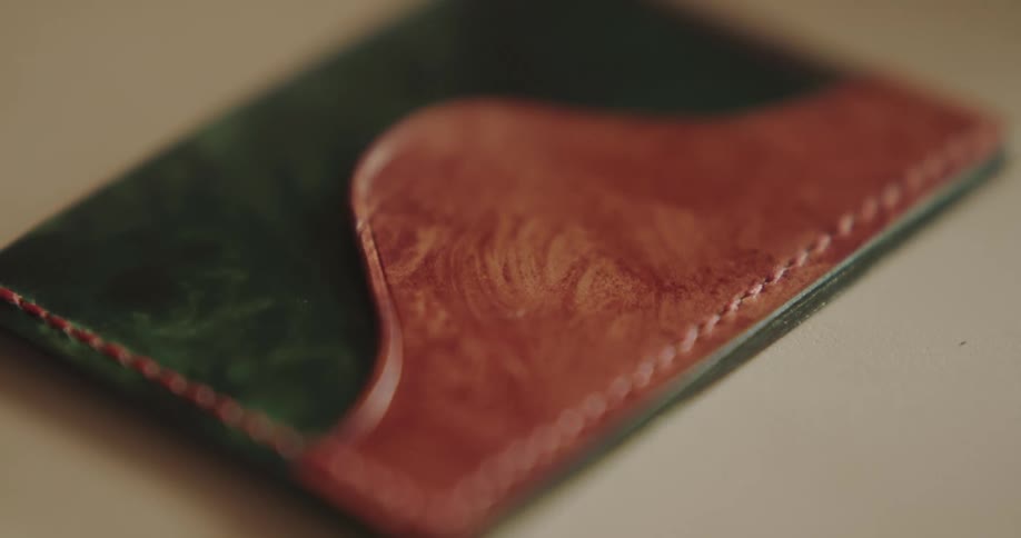 Close up of a leather wallet
