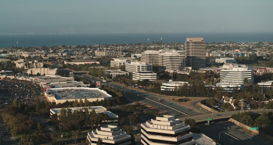 Aerial shot of a city