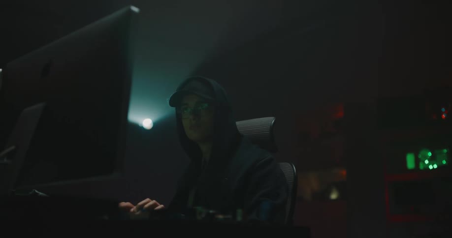 A man working at a computer