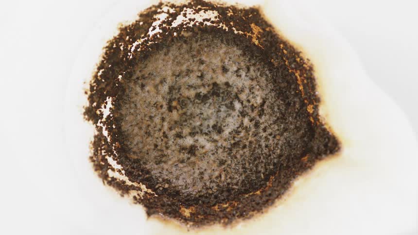 The brown substance is steaming