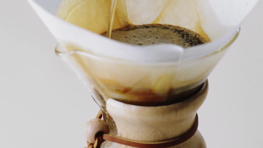 Coffee being made in a pour over setup