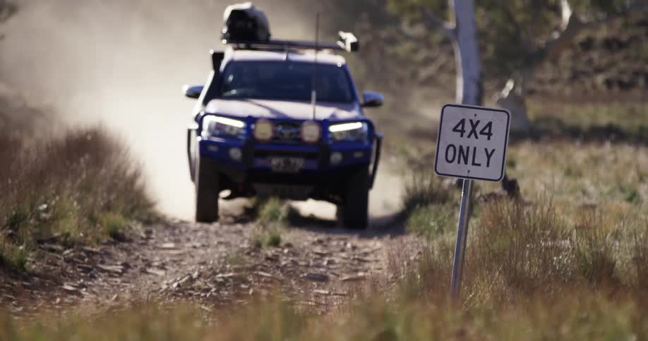 A 4x4 driving off road