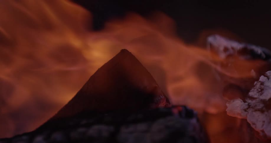 A close up of a camp fire