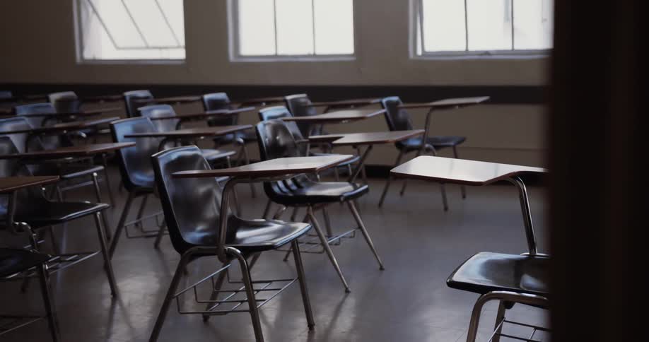 An empty classroom during the day