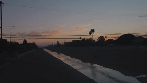 The canal has water running through the middle