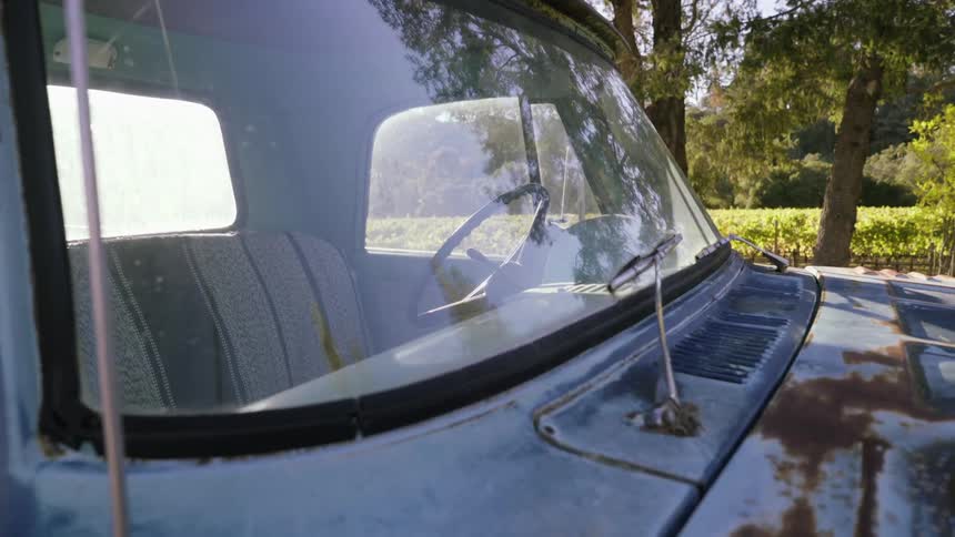 Close up of an empty truck on a sunny day