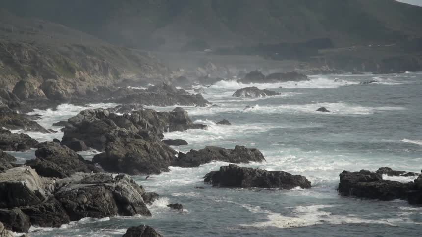 A rocky shore during the day