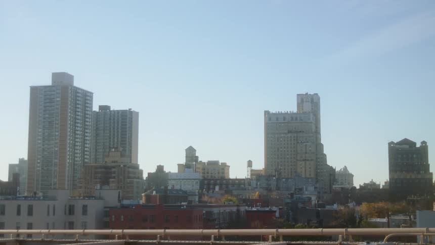 Tall buildings in a metropolis under a clear blue daytime sky
