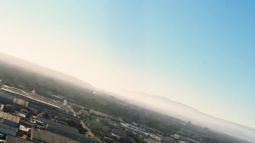 An aerial view of a city area