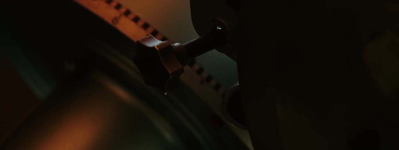 A rotating knob on a piece of equipment