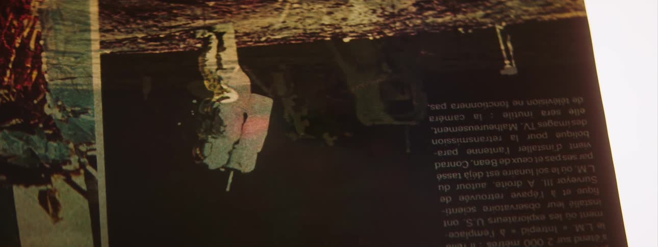 A negative of a space article is on the light