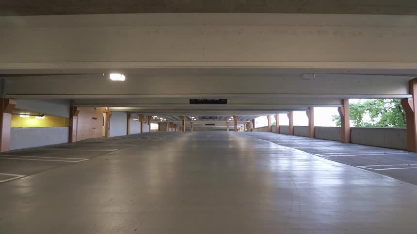 An empty parking garage at daytime