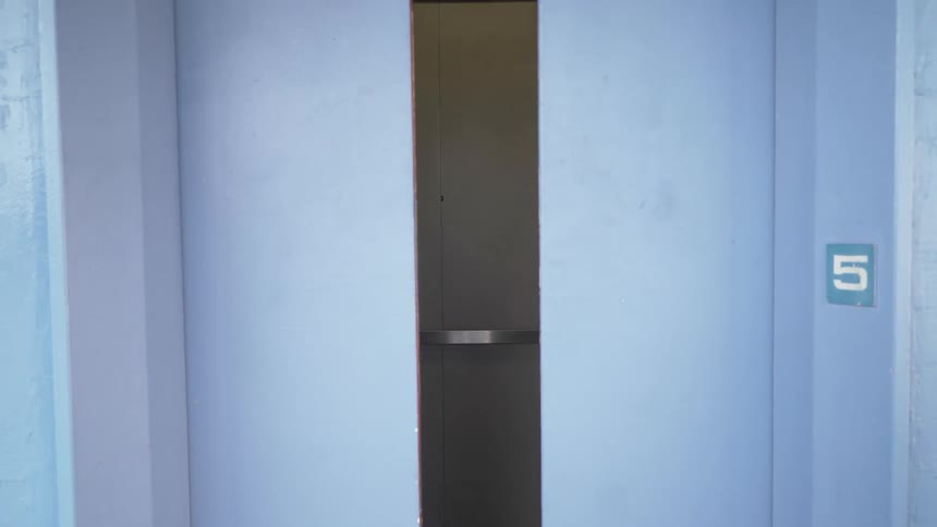 Empty elevator doors close