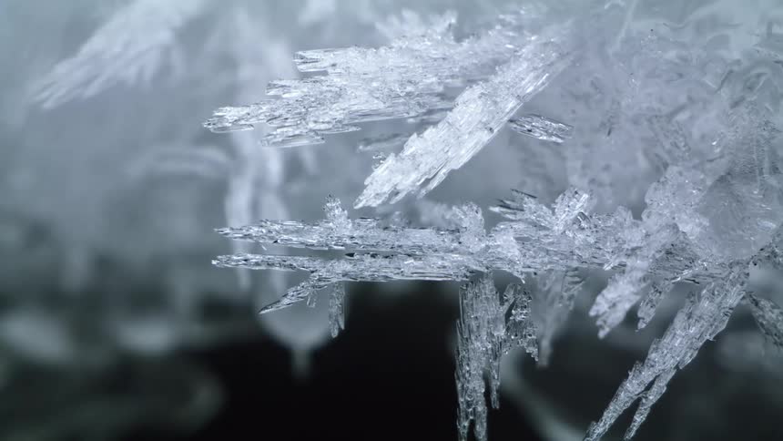 Ice crystals outdoors