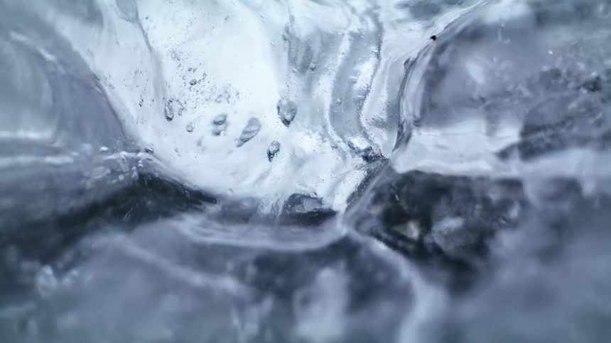 Water flows under a cover of ice