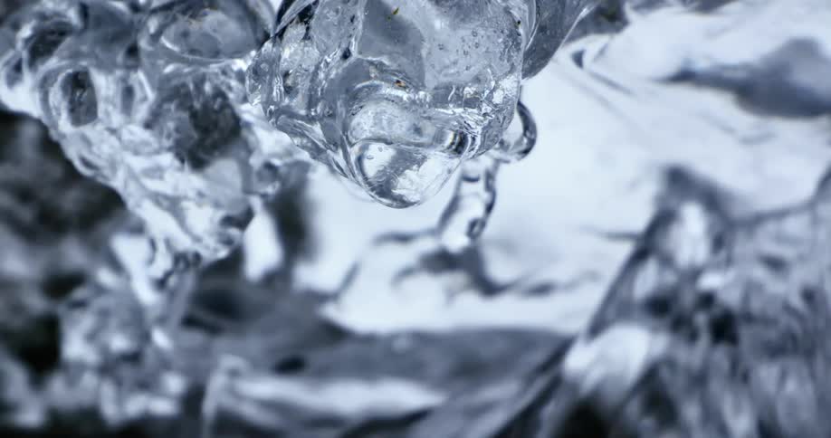The ice is melting and dripping