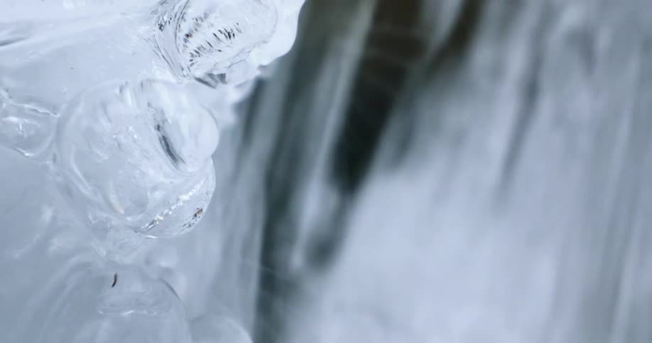 Ice is melting in an arctic area in winter