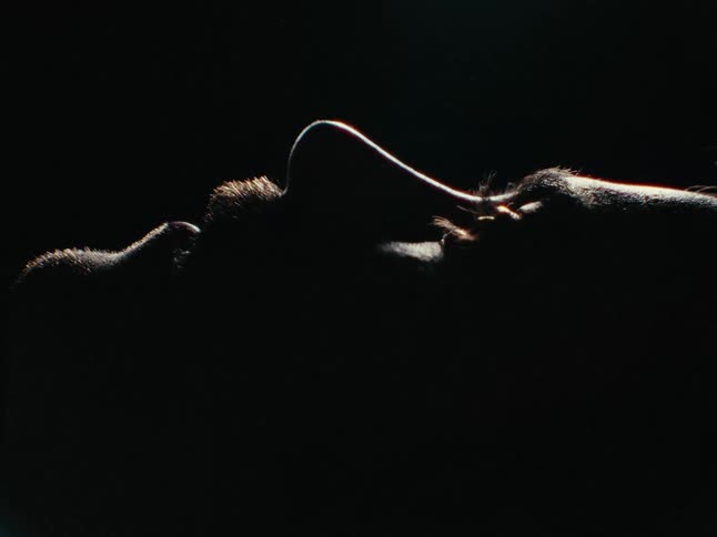 A close up of a persons face that is laying down