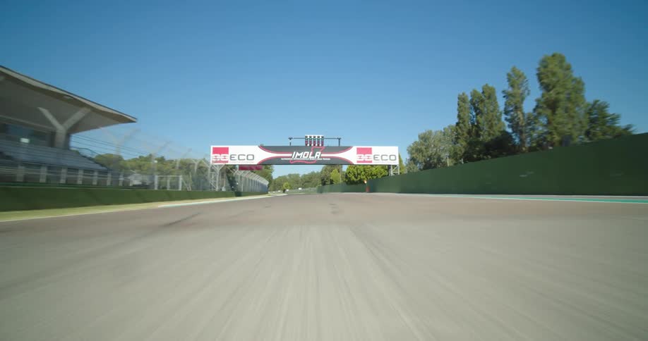 The roadway at a racetrack stadium