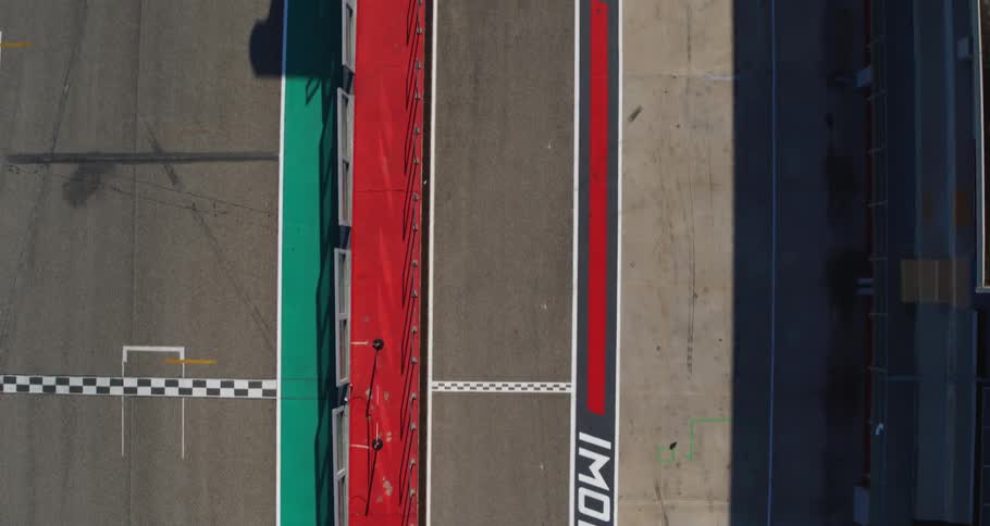 The race track below is empty