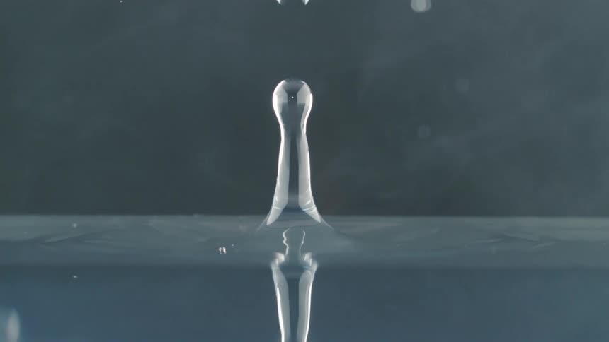 Droplets of water are shown in a digital display