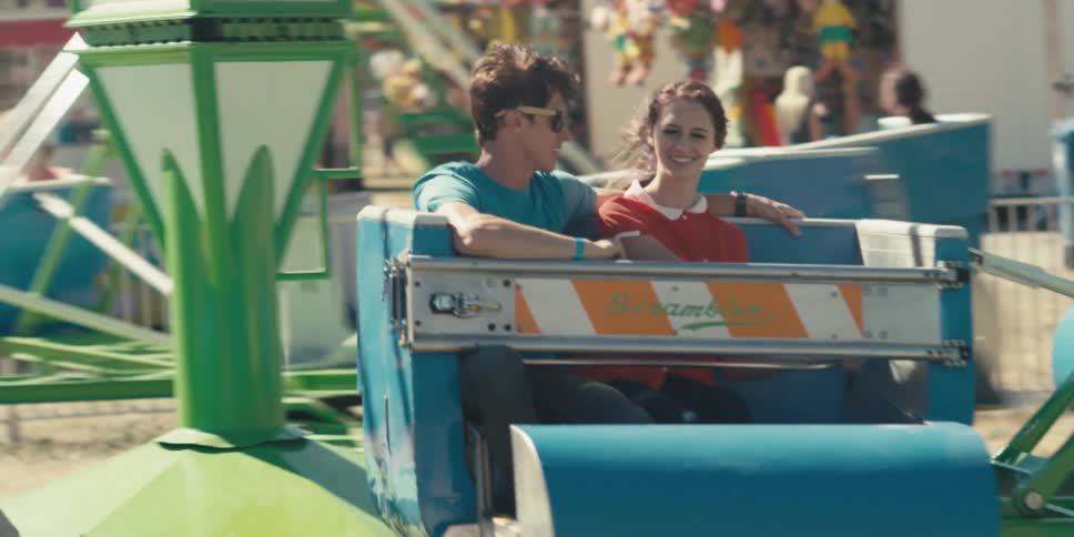 People are on the rides at an amusement park