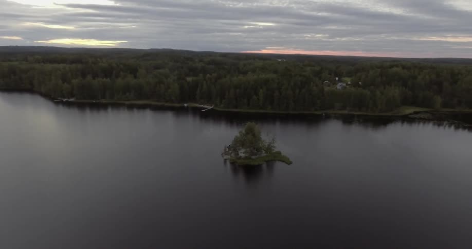 A small island in the middle of a river