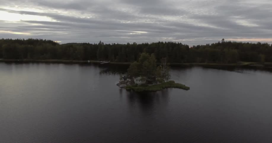 A small island in the middle of a river