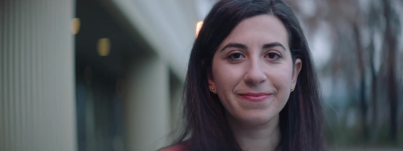 A portrait of a woman smiling