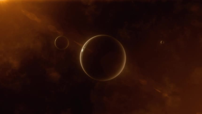 Brown black and gray colors that look like planets in space