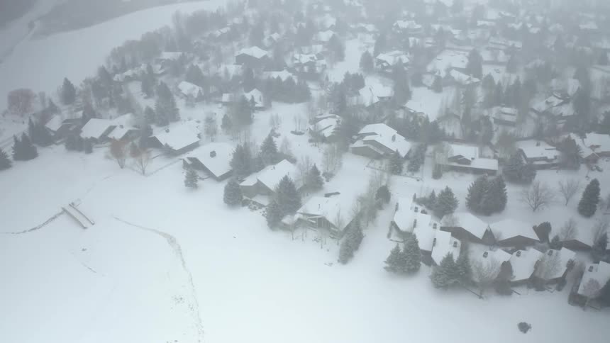 Heavy fog is over the town