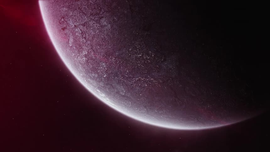Close up of a planet in space