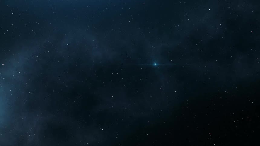 Bright flashing star or satellite crossing the starry night sky