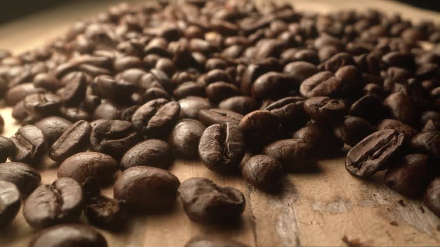 A view of coffee beans on a table