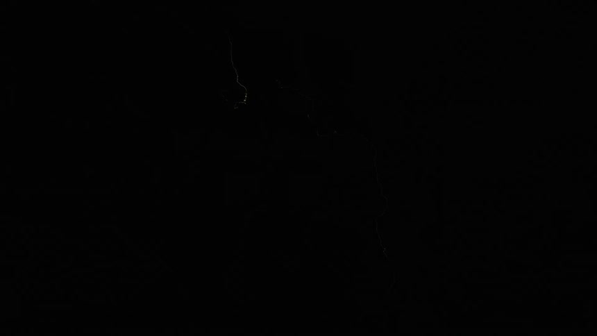 Lightning is in the sky at night