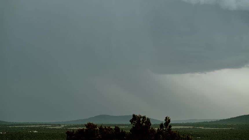 A view of lightning striking from a storm