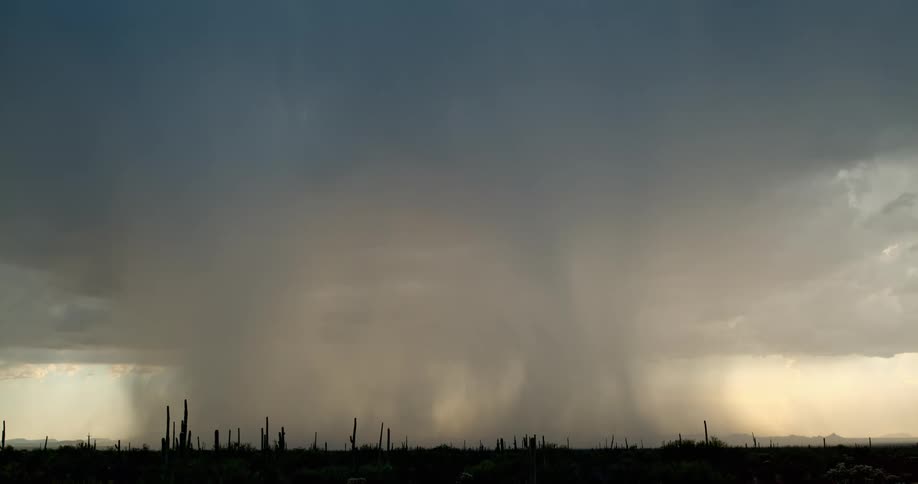 A storm with lightning over a landscape with the sky and clouds in the background