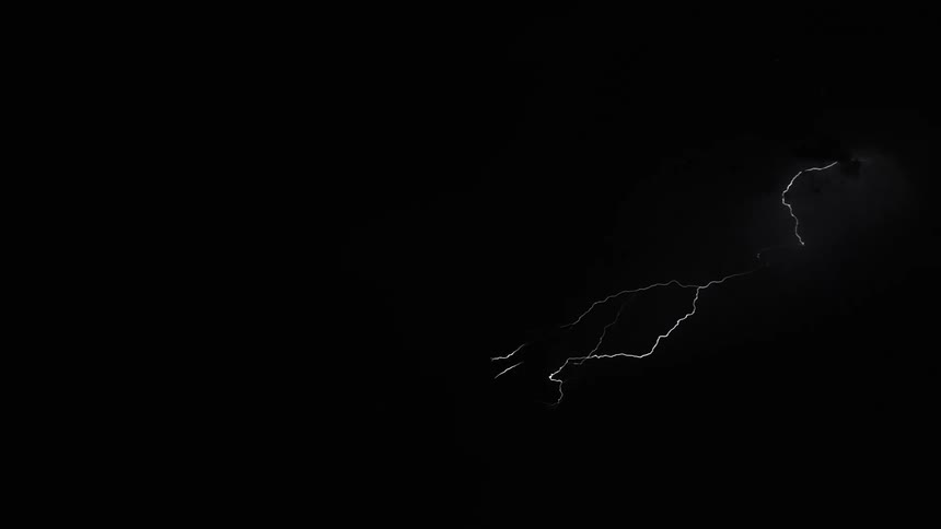Many lighting bolts flashing at night during a lighting storm