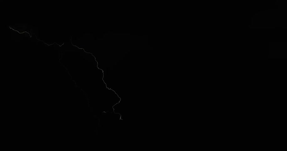 A slow motion view of lightning striking